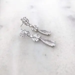 Aros Flor Cristal Silver con Circón