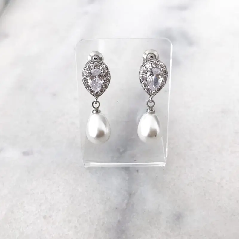 Aros Perla Silver con Circón - Imagen 3
