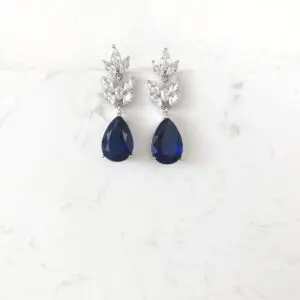 Aros Cristal Azul con Circón