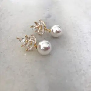 Aros Perlas de Cristal Gold